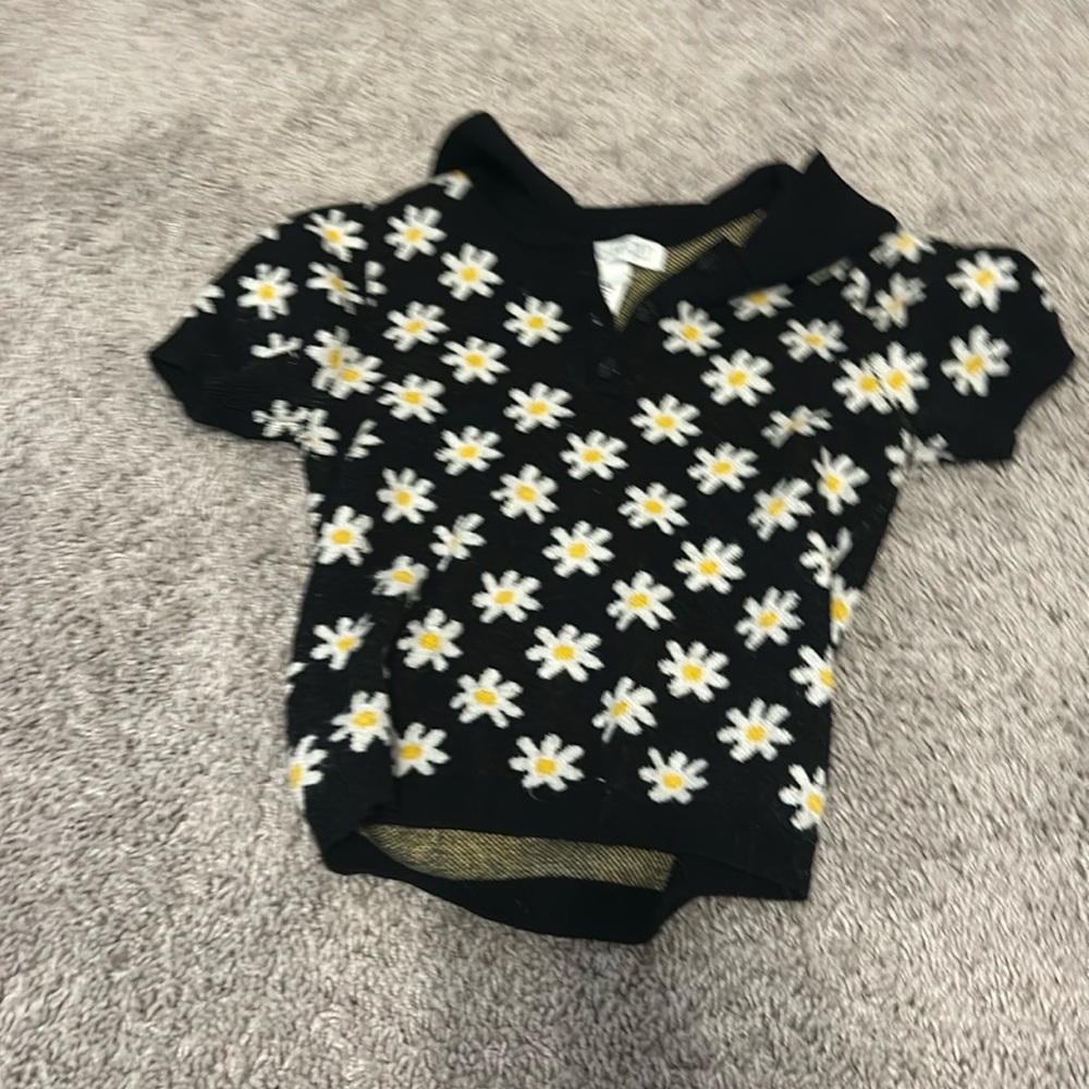Daisy pollo shirt black yelloww